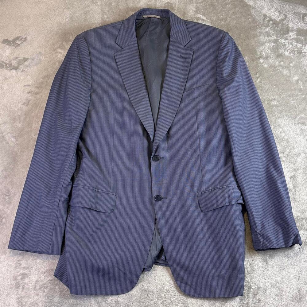 Canali Blazer Mens 54R Blue Pinstripe Wool Sport Coat Made In Italy Luxury